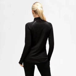 Black Long Sleeved Zip Top