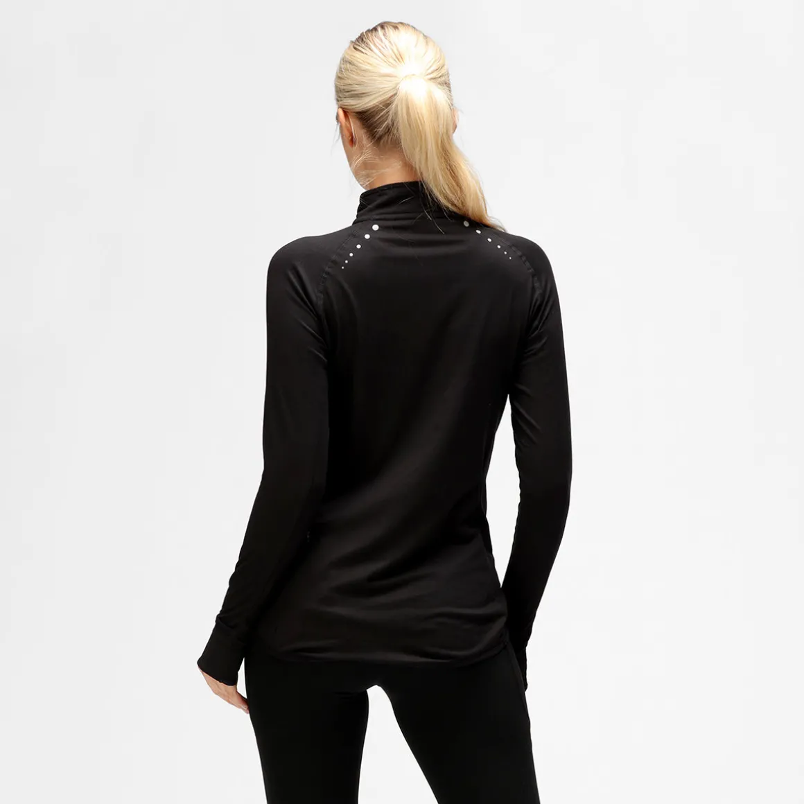 Black Long Sleeved Zip Top