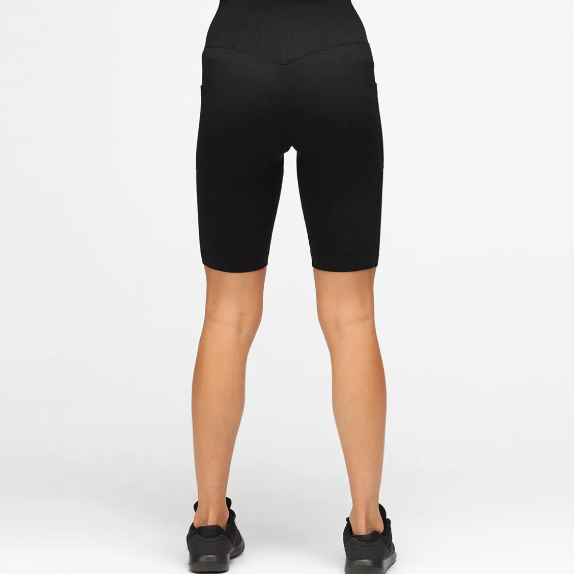 Black Ribbed Seamless Shorts
