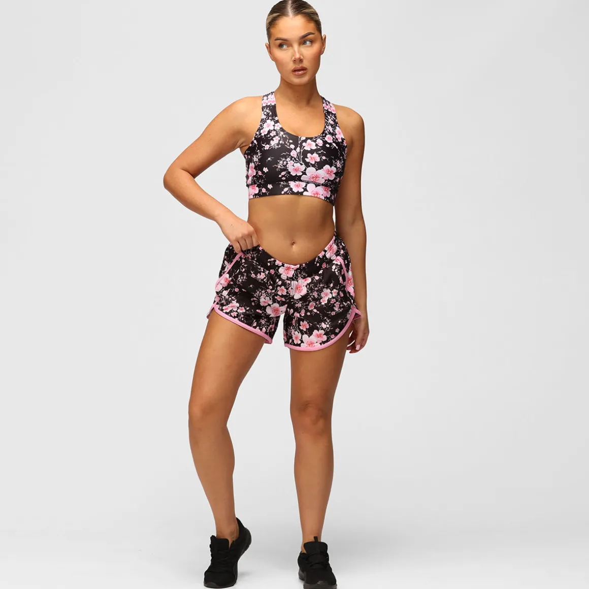Blossom Noir Loose Fit Workout Shorts