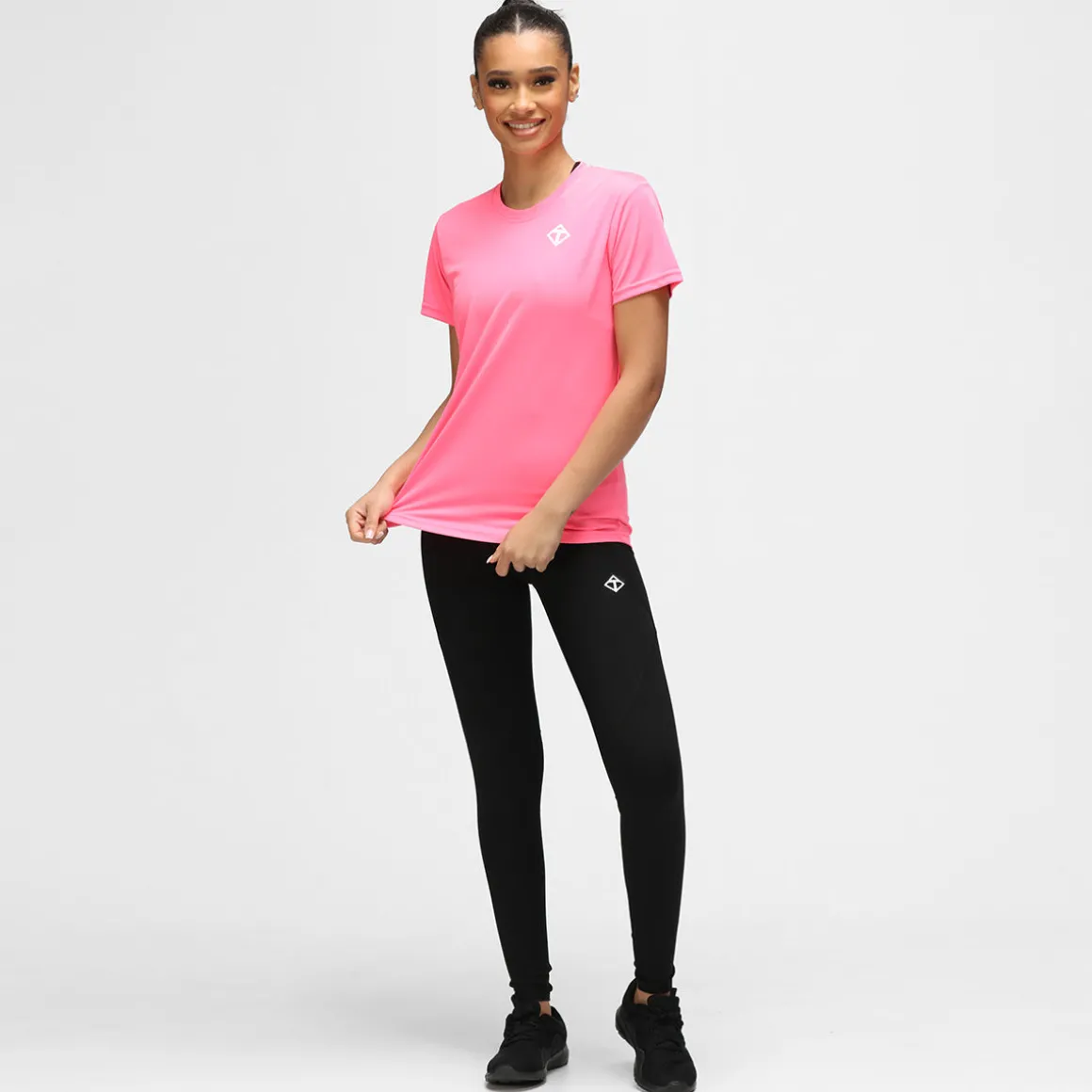 Bright Pink Diamond Ladies Technical T-Shirt