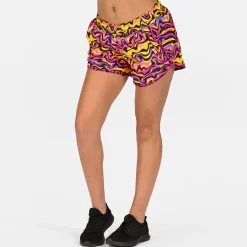 Coral Waves Loose Fit Workout Shorts