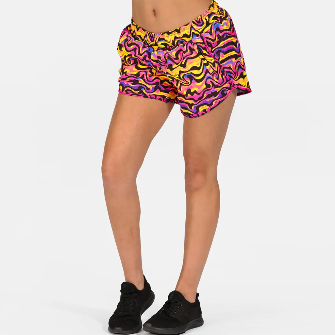 Coral Waves Loose Fit Workout Shorts