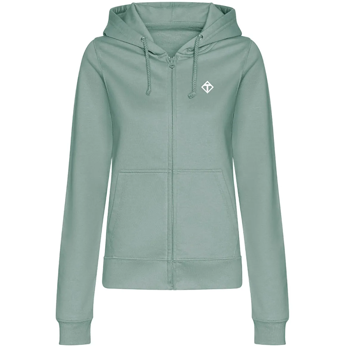 Dusky Green Diamond Ladies Zoodie