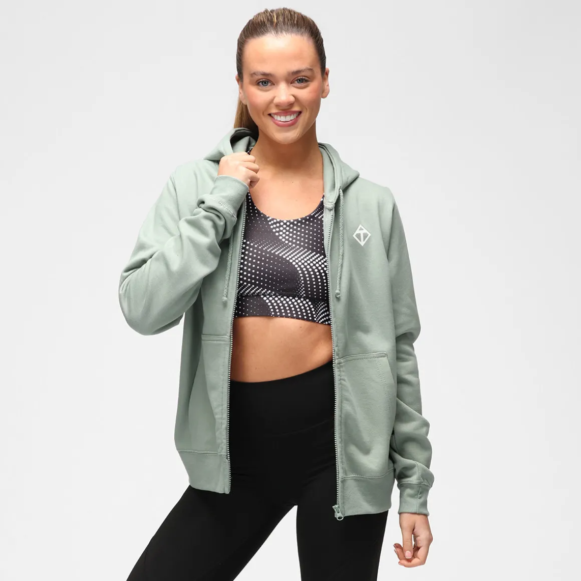 Dusky Green Diamond Ladies Zoodie