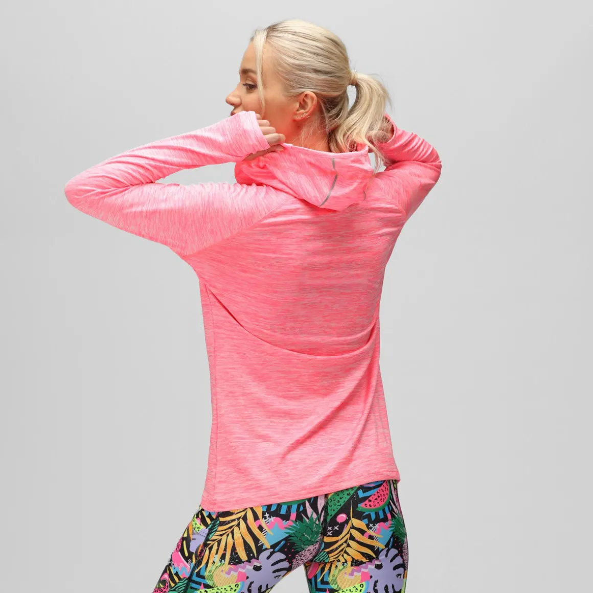 Electric Pink Cowl Neck Hoodie