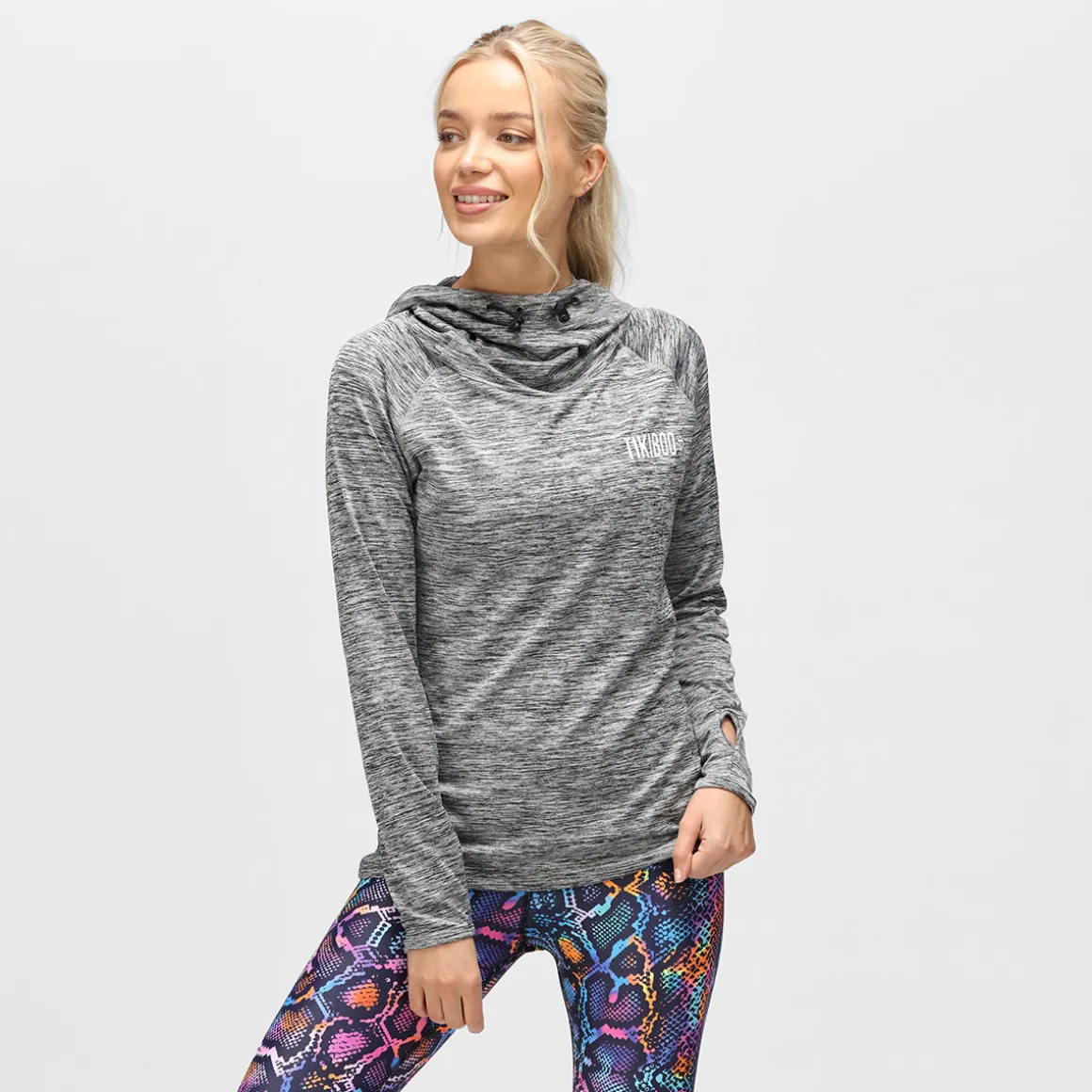 Grey Cowl Neck Hoodie