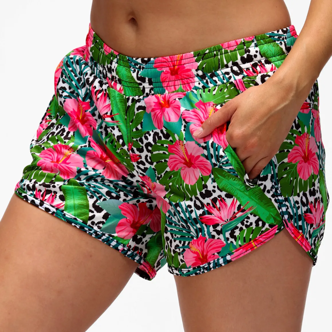 Hibiscus Loose Fit Workout Shorts