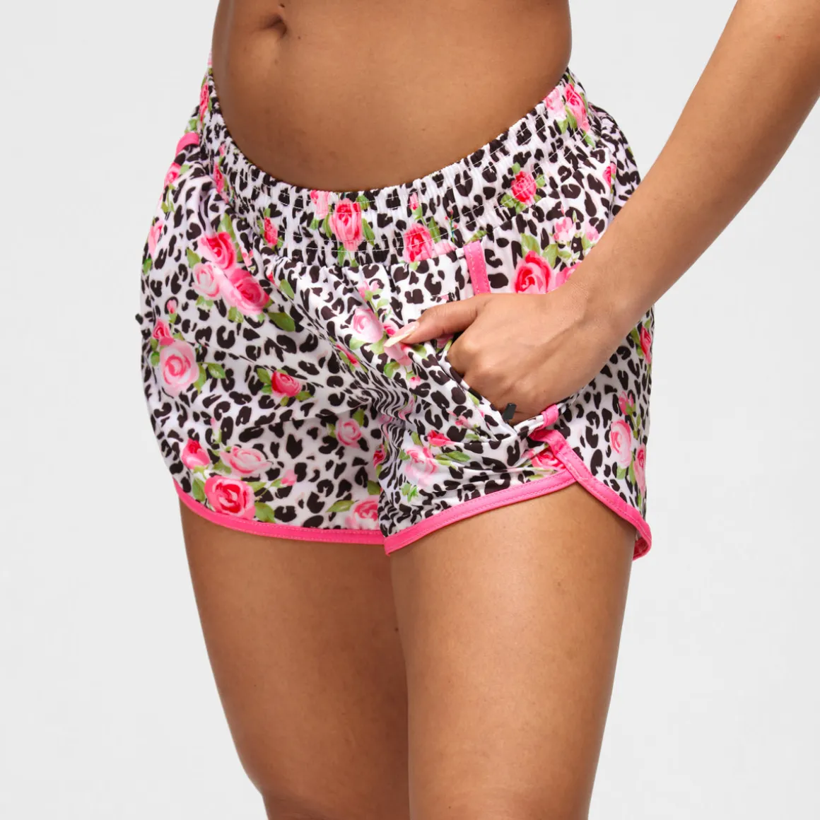 Jungle Rose Loose Fit Workout Shorts