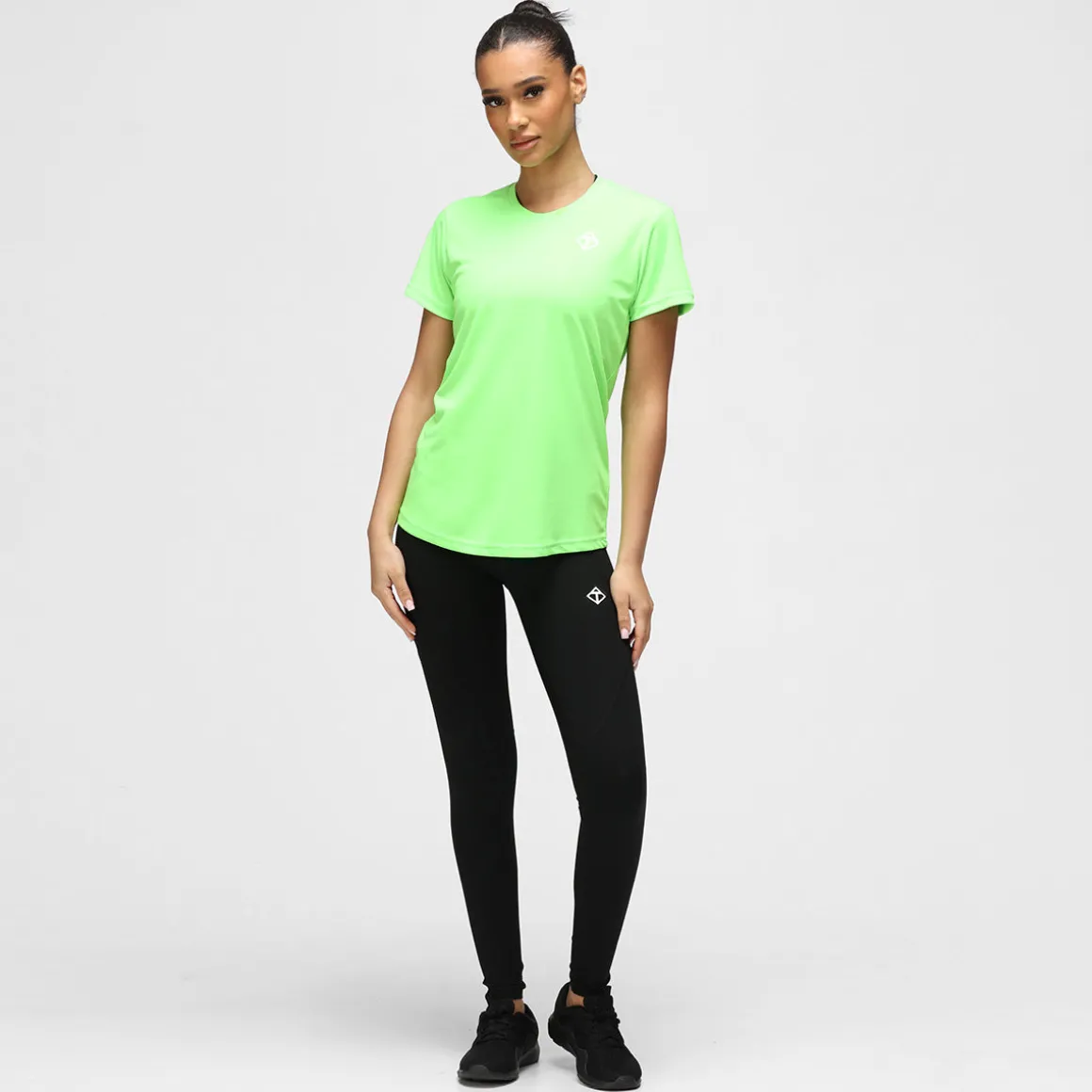 Lime Green Diamond Ladies Technical T-Shirt