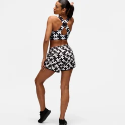 Monochrome Jigsaw Loose Fit Workout Shorts