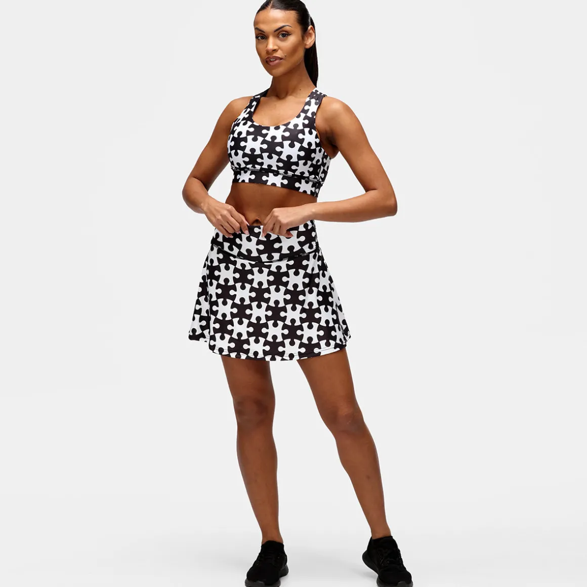 Monochrome Jigsaw Skort