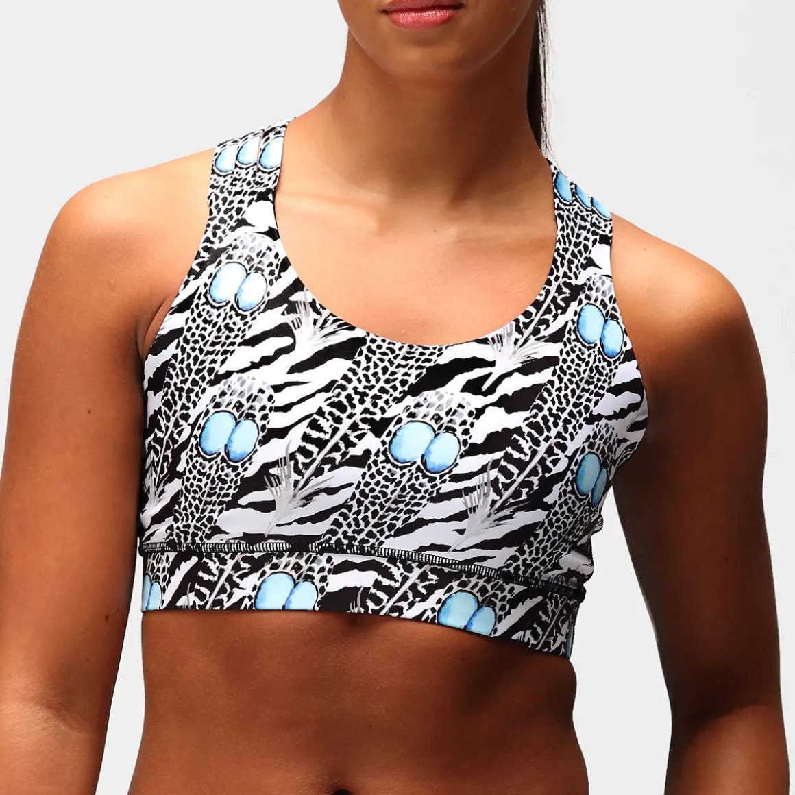 Monochrome Quill Cross Back Bra