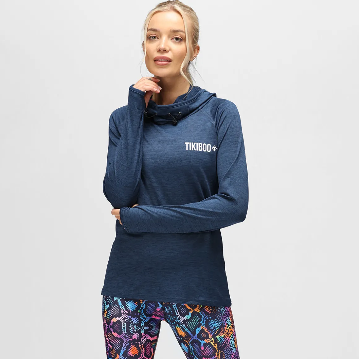 Navy Cowl Neck Hoodie