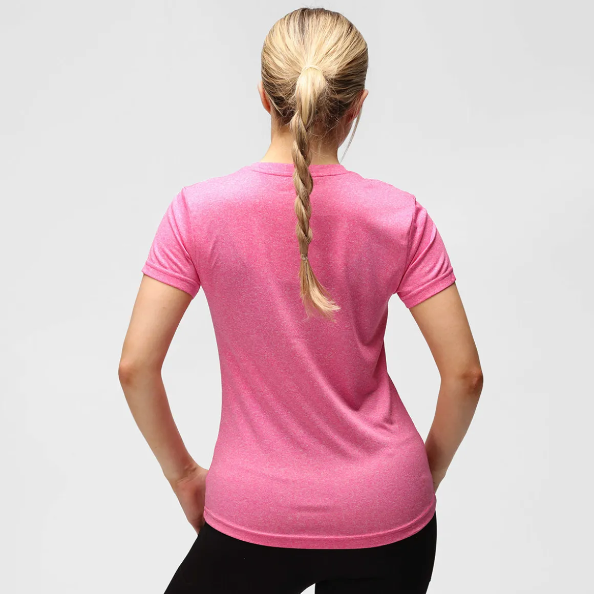 Pink Melange Diamond Ladies Technical T-Shirt