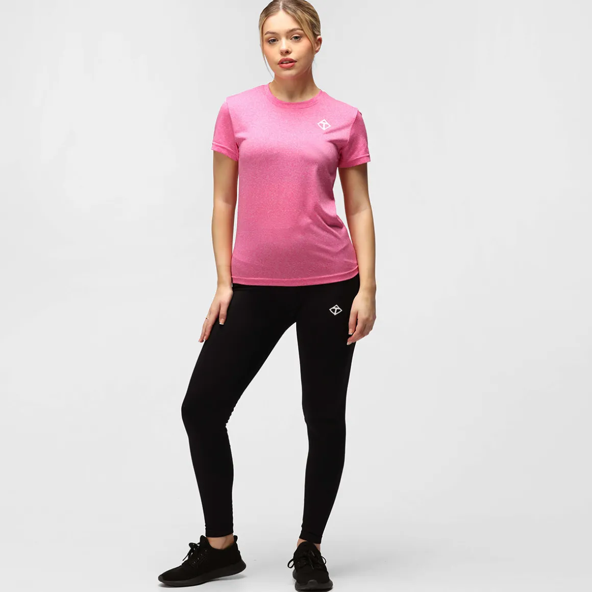 Pink Melange Diamond Ladies Technical T-Shirt