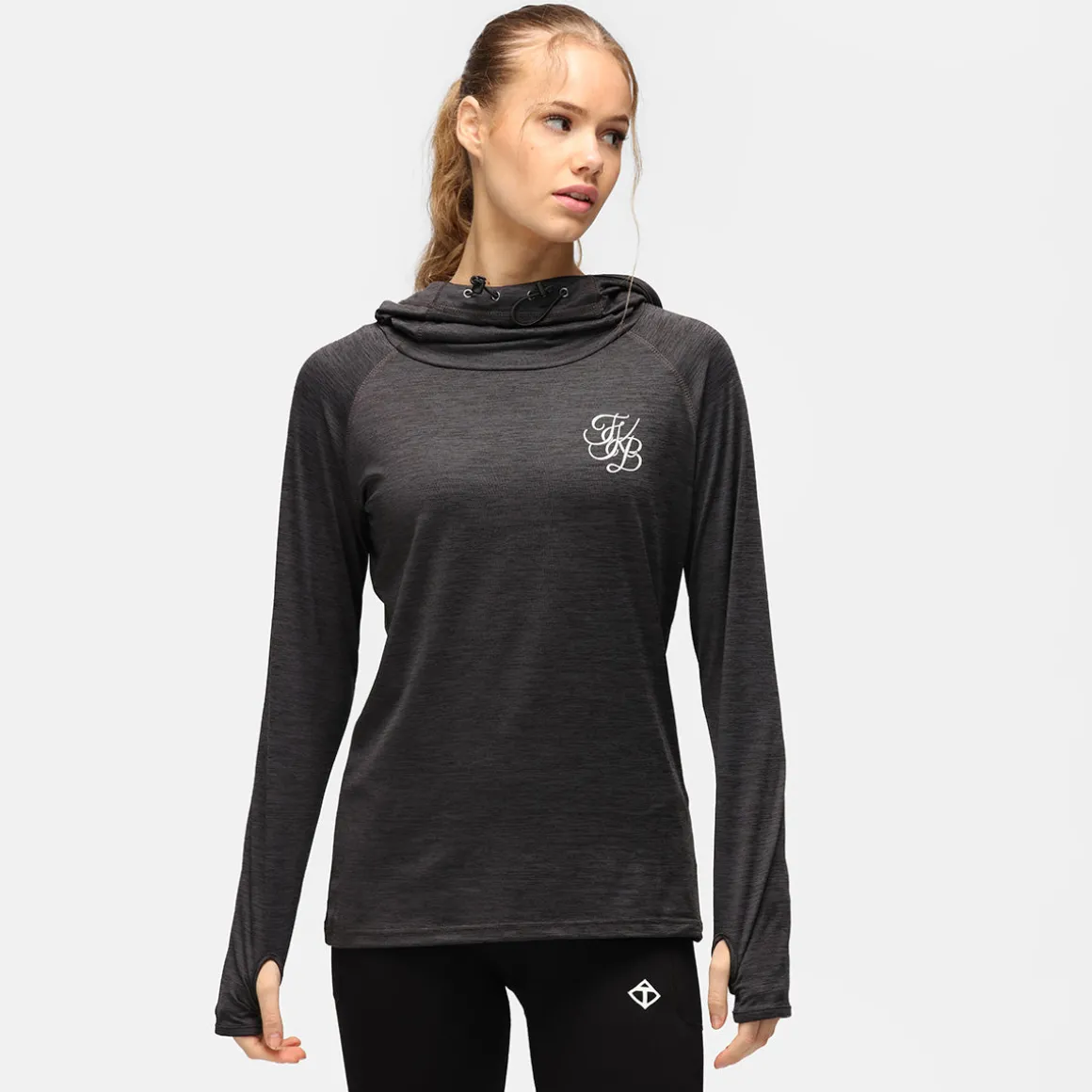 TKB Black Slate Cowl Neck Hoodie