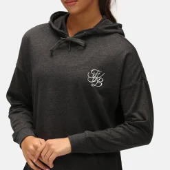 TKB Charcoal Curved Hem Hoodie