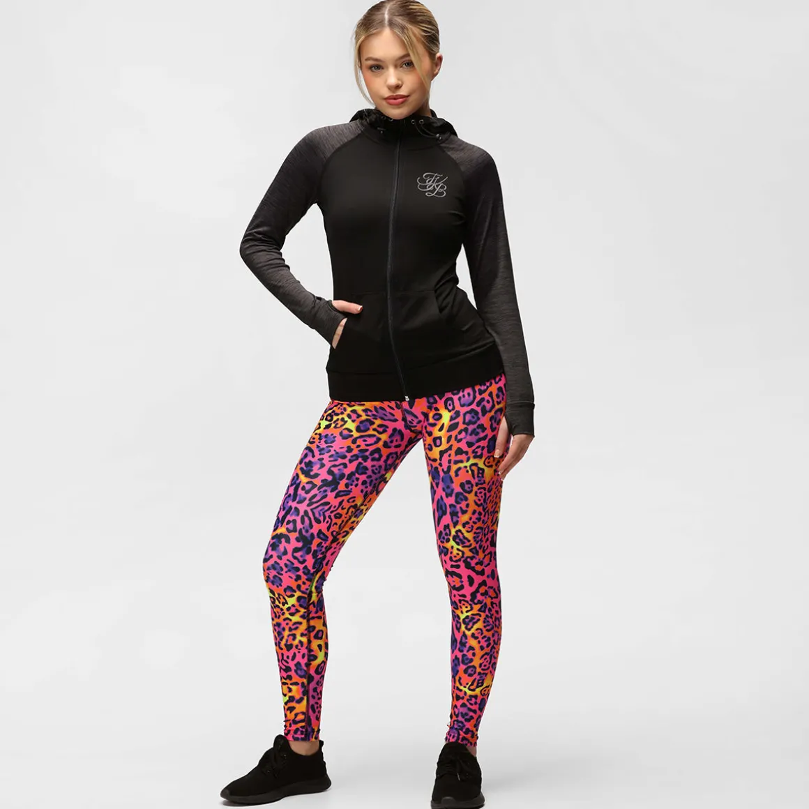TKB Ladies Slate Melange Zipped Hoodie