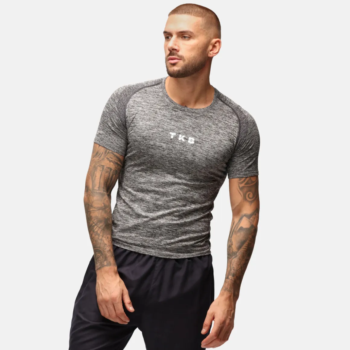 TKB Man Charcoal Performance Seamless T-Shirt