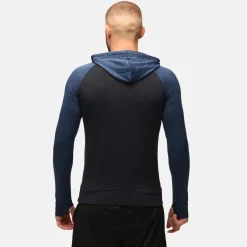 TKB Man Navy Melange Zipped Hoodie