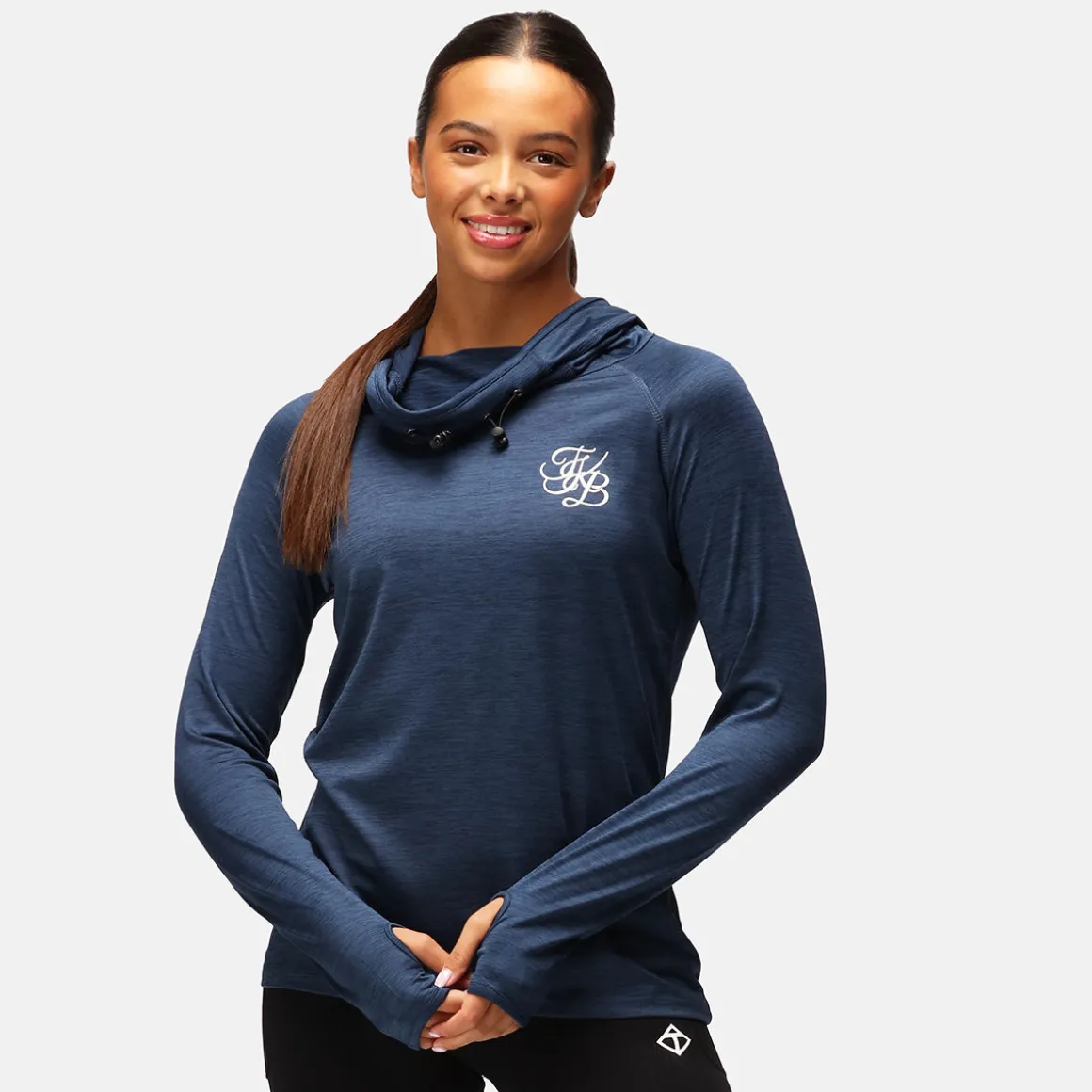 TKB Navy Cowl Neck Hoodie