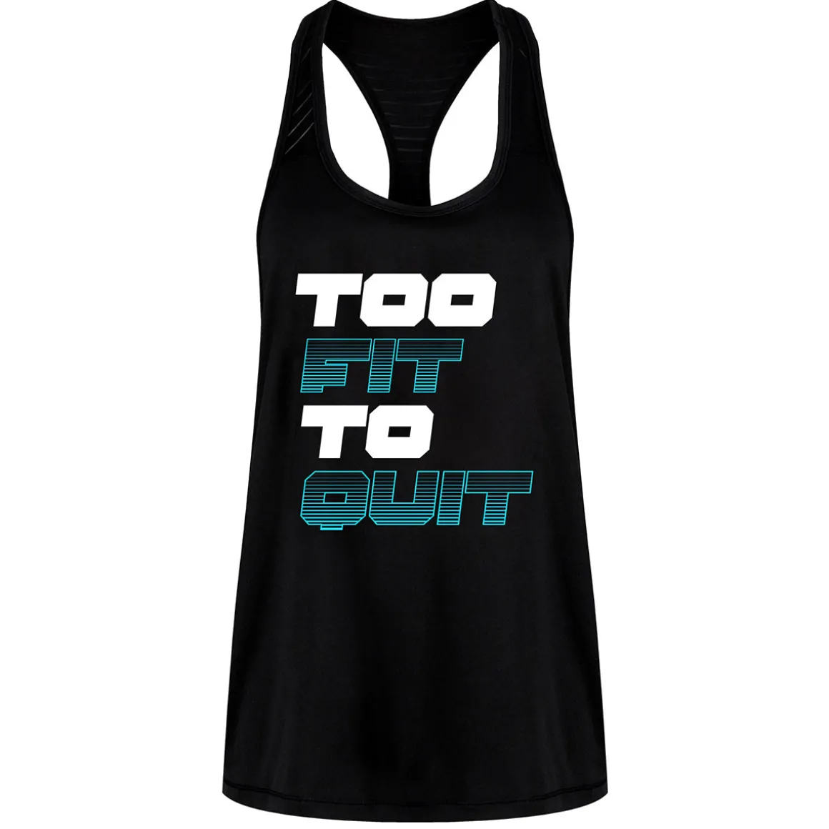 Too Fit To Quit Mesh Racerback Vest