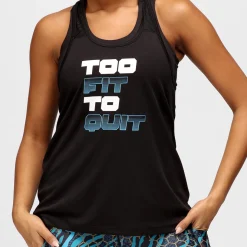 Too Fit To Quit Mesh Racerback Vest