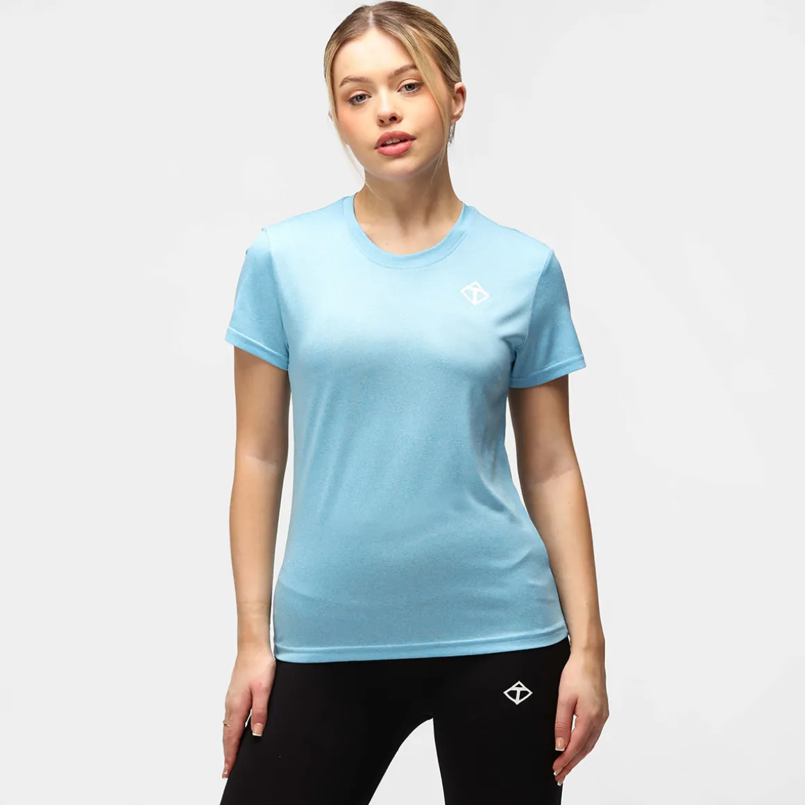 Turquoise Melange Diamond Ladies Technical T-Shirt