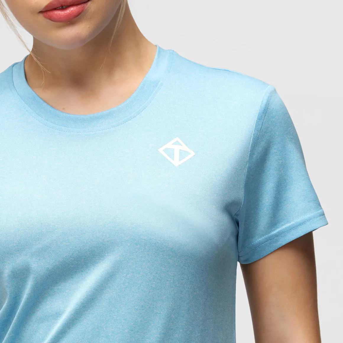 Turquoise Melange Diamond Ladies Technical T-Shirt