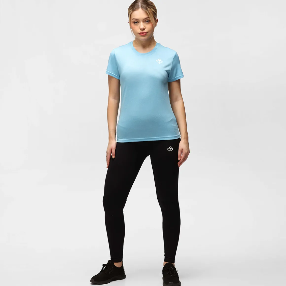 Turquoise Melange Diamond Ladies Technical T-Shirt