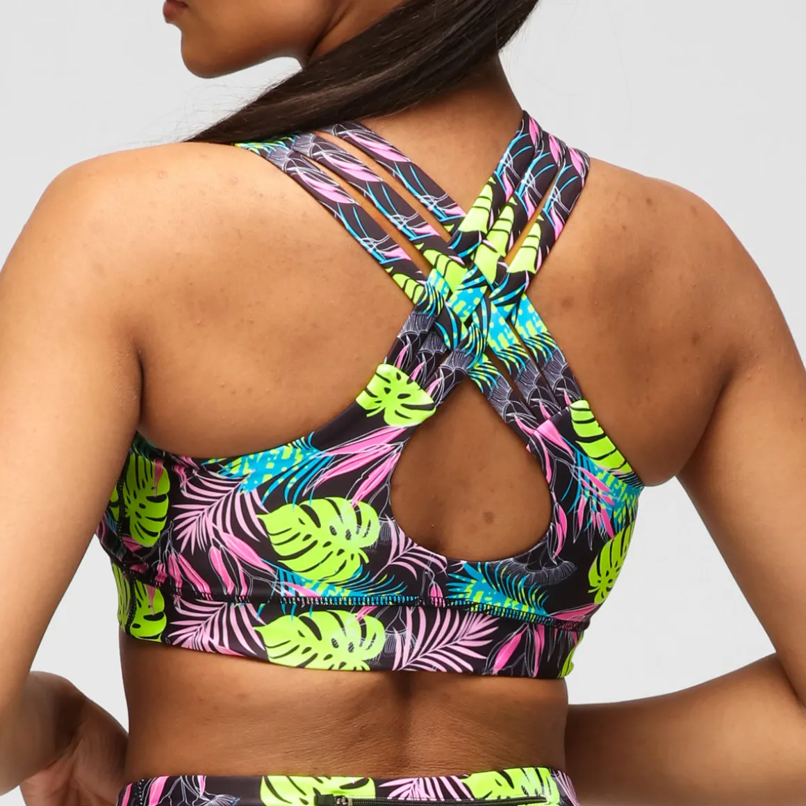 Twilight Palm Cross Back Bra